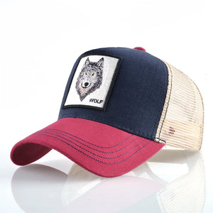 Men's Cotton Adjustable Strap Sun Protection Animal Pattern Cap