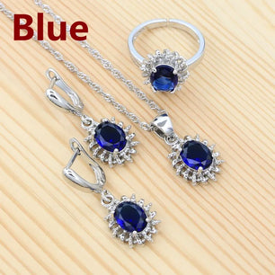 Women's 100% 925 Sterling Silver Zircon Geometric Jewelry Sets