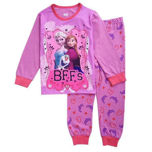 Kid's Girl Cotton O-Neck Long Sleeve Trendy Sleepwear Pajamas Set