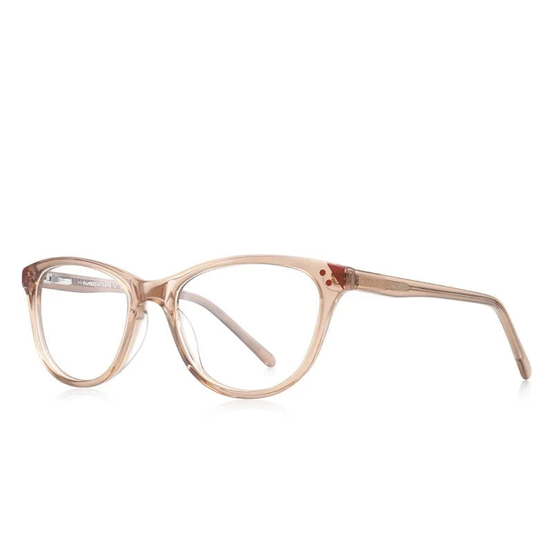 Kid's Cat Eye Acetate Frame Light Blocking Trendy Computer Glasses