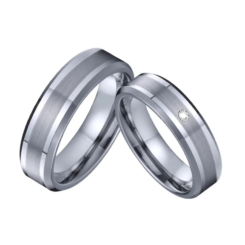 Men's Tungsten Cubic Zirconia Prong Setting Geometric Shape Ring