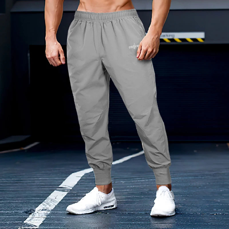 Men's Polyester Drawstring Closure Fitness Sportswear Trousers