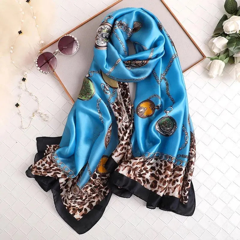 Women's Polyester Neck Wrap Printed Pattern Trendy Beach Scarves