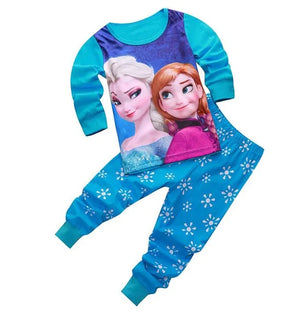 Kid's Girl Cotton O-Neck Long Sleeve Trendy Sleepwear Pajamas Set