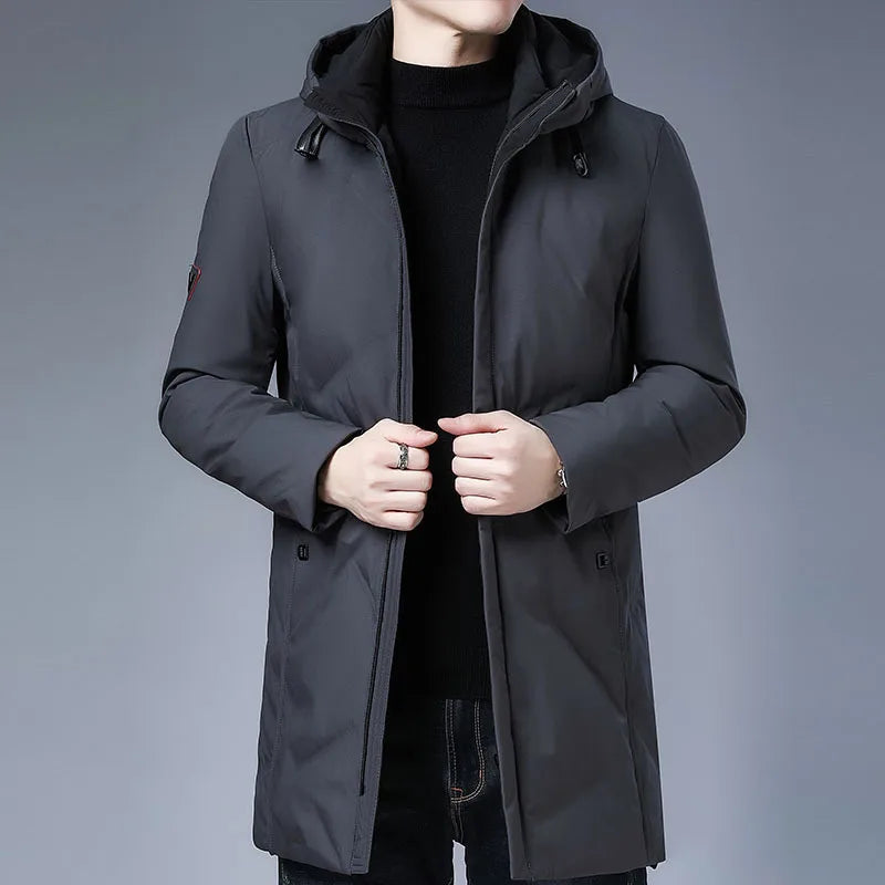 Men's Polyester Full Sleeves Zipper Closure Hooded Casual Jacket