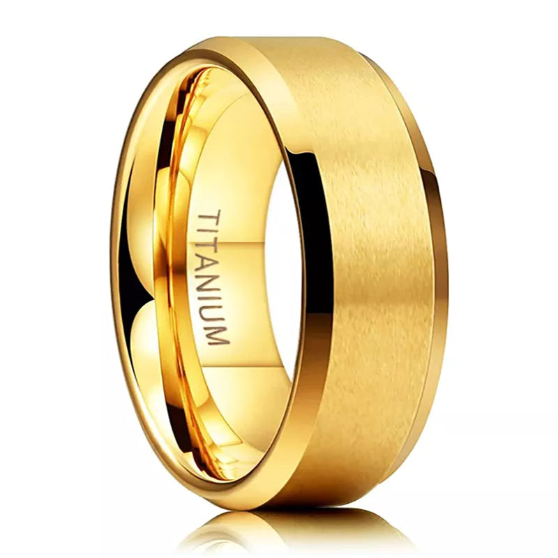 Men's 100% Titanium Geometric Pattern Trendy Wedding Party Ring