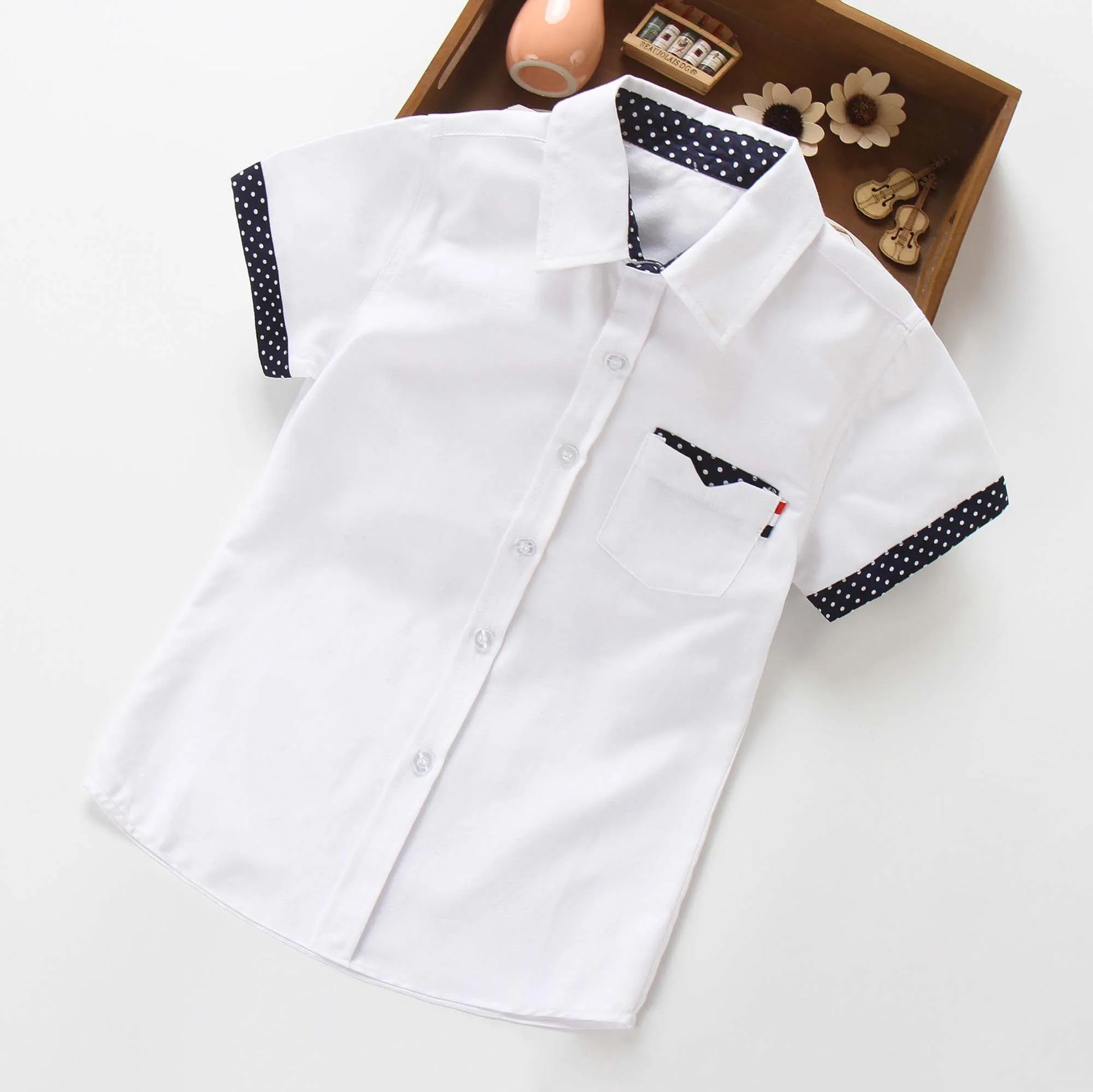 Kid's Boys Polyester Short Sleeves Solid Pattern Casual Dress