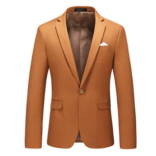 Men's Notched Polyester Long Sleeve Single Breasted Blazers Set