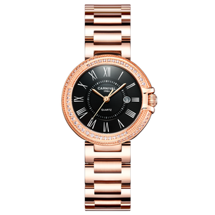 Women's Stainless Steel Round Shape Waterproof Luxury Watches