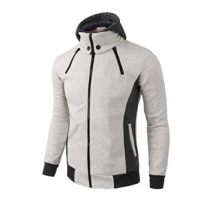 Men's Cotton Full Sleeves Zipper Closure Hooded Casual Sweater