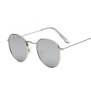 Women's Alloy Frame Acrylic Lens Oval Shape Vintage Sunglasses