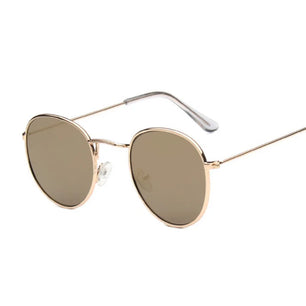 Women's Alloy Frame Acrylic Lens Oval Shape Vintage Sunglasses