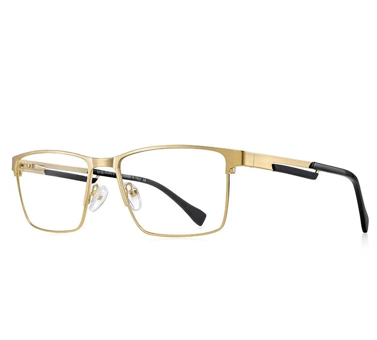 Men's Titanium Frame Full-Rim Square Shaped Luxury Trendy Glasses