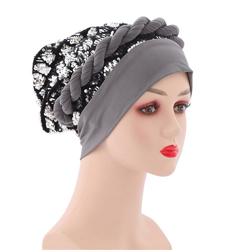 Women's Arabian Polyester Head Wrap Printed Pattern Turban Hijabs