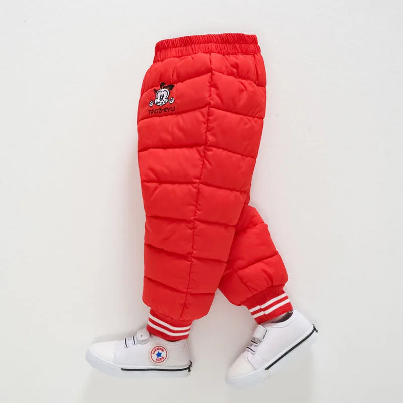 Kid's Polyester Elastic Waist Closure Solid Pattern Casual Trousers