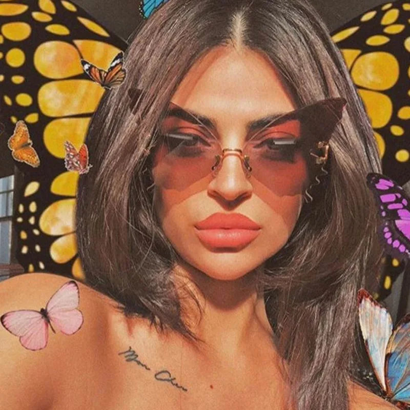 Women's Resin Frame Polaroid Lens Butterfly Shaped Sunglasses