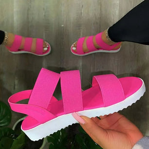 Women's Mesh Peep Toe Slip-On Closure Casual Wear Flat Sandals