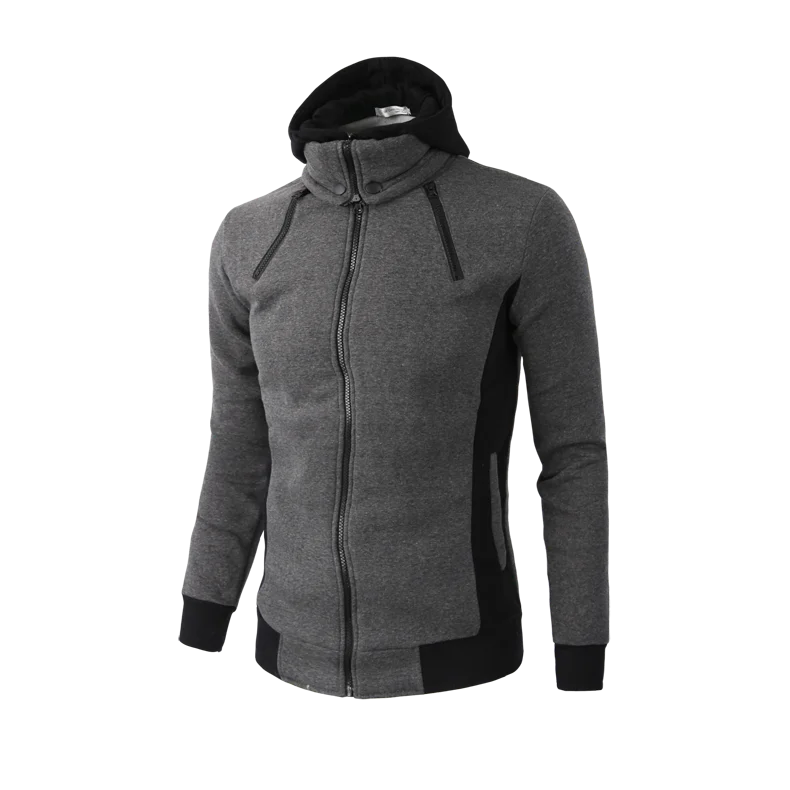 Men's Cotton Full Sleeves Zipper Closure Hooded Casual Sweater