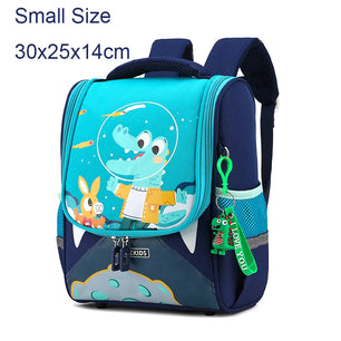 Kid's Nylon Zipper Closure Cartoon Pattern Trendy School Backpack