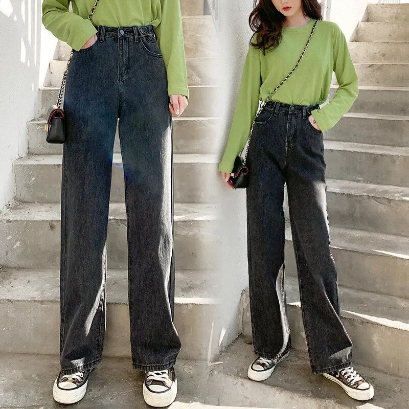 Women's Cotton High Waist Zipper Fly Plain Pattern Casual Trousers