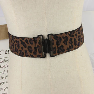 Women's Spandex Buckle Closure Leopard Pattern Trendy Belts