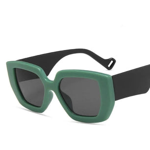 Women's Resin Frame Polycarbonate Lens Square Shaped Sunglasses