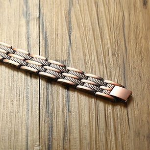 Men's Copper Round Pattern Trendy Link Chain Charm Bracelet