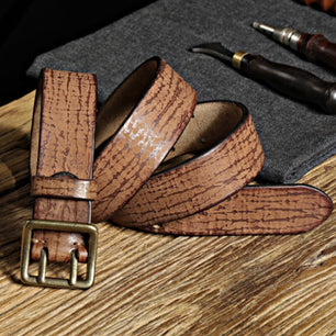 Men's Cowskin Buckle Closure Printed Pattern Casual Wear Belts