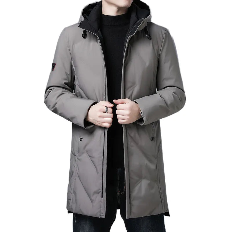 Men's Polyester Full Sleeves Zipper Closure Hooded Casual Jacket