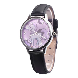 Kid's Alloy Frame Buckle Clasp Round Shaped Automatic Watch