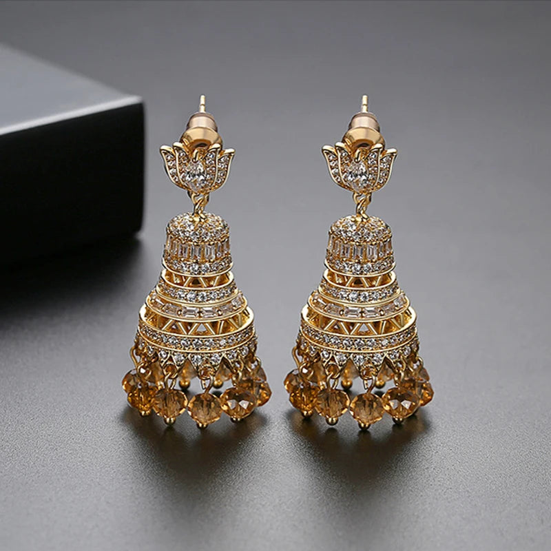 Women's Copper Alloy Cubic Zirconia Trendy Geometric Drop Earrings