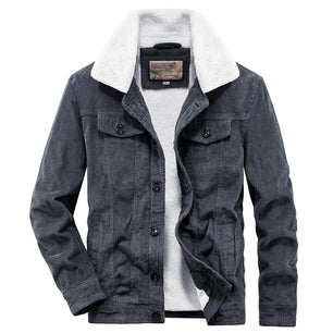 Men's Cotton Turn-Down Collar Long Sleeves Windbreaker Jacket