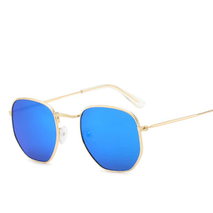 Women's Copper Frame Polycarbonate Lens Square Shape Sunglasses