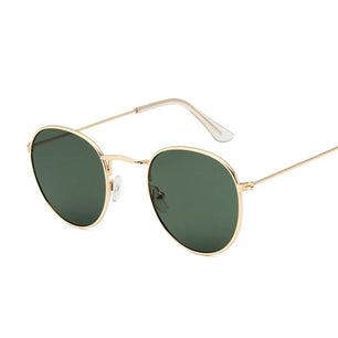 Women's Alloy Frame Acrylic Lens Round Shaped Trendy Sunglasses