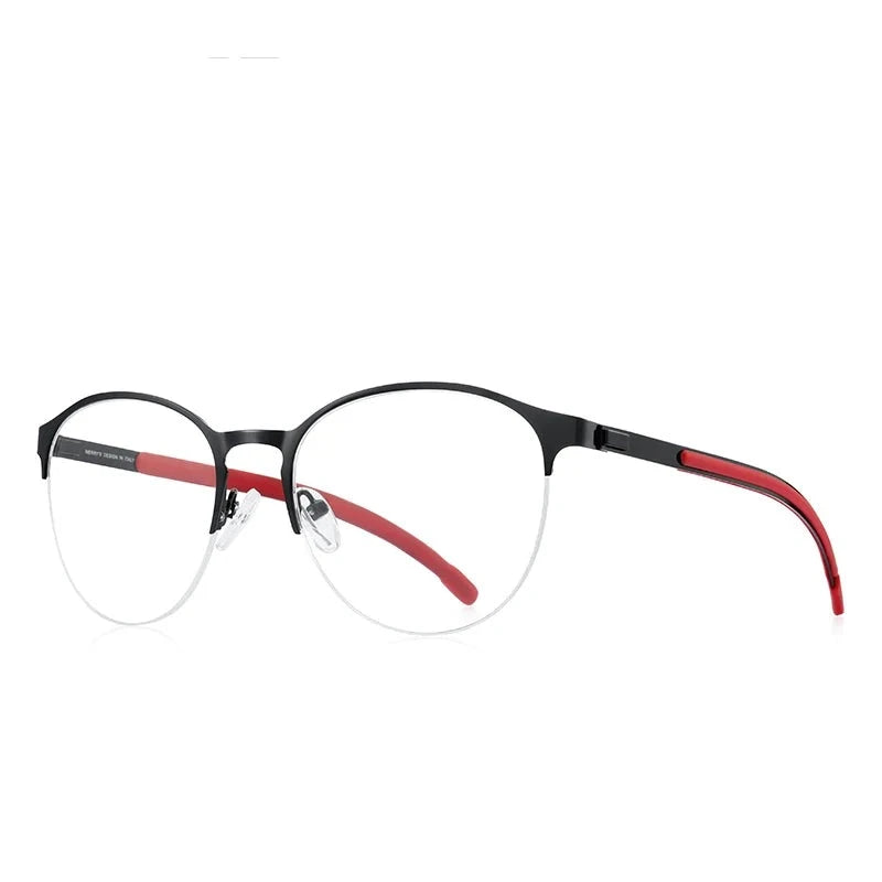 Men's Alloy Frame Half-Rim Oval Shaped UV400 Optical Glasses