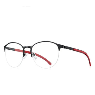 Men's Alloy Frame Half-Rim Oval Shaped UV400 Optical Glasses