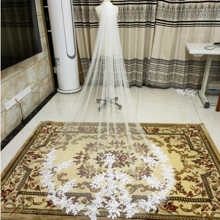 Women's Polyester Applique Edge One-Layer Bridal Wedding Veils