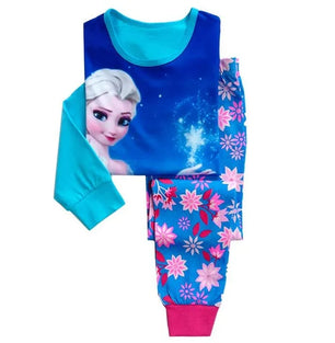 Kid's Girl Cotton O-Neck Long Sleeve Trendy Sleepwear Pajamas Set