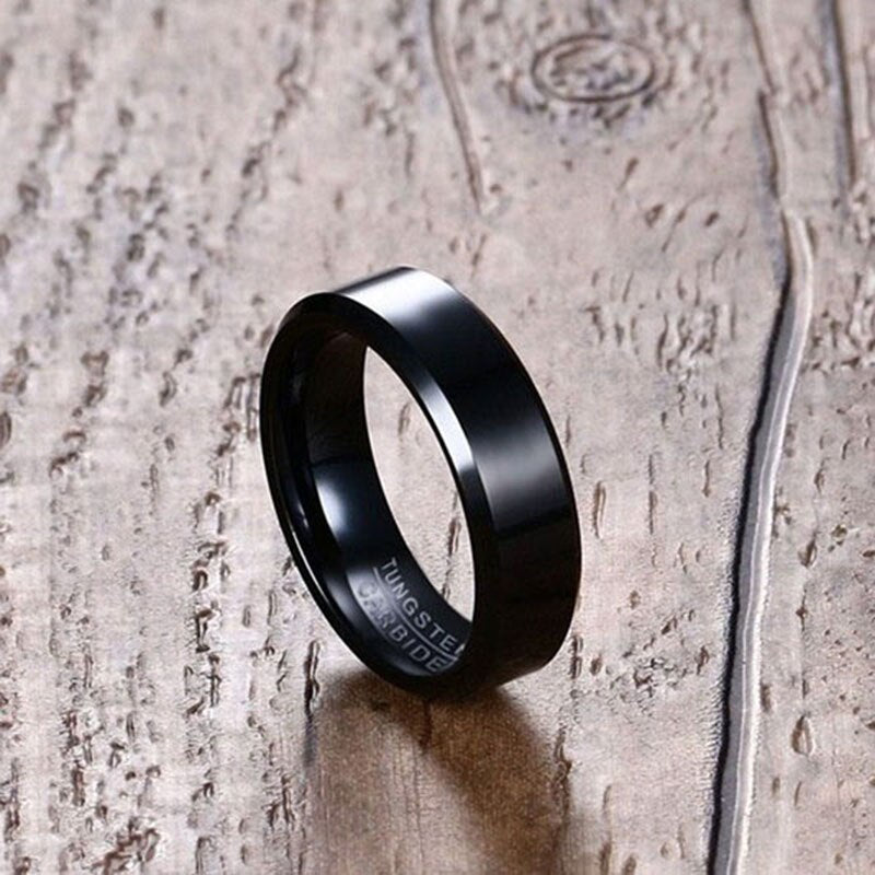 Men's Metal Tungsten Round Shaped Trendy Engagement Party Ring