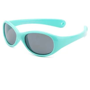 Kid's Acetate Frame Polycarbonate Lens Oval Shaped Sunglasses