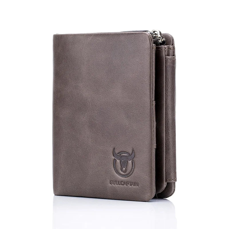 Men's Genuine Leather Card Holder Solid Pattern Trendy Wallets