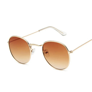 Women's Alloy Frame Acrylic Lens Oval Shape Vintage Sunglasses