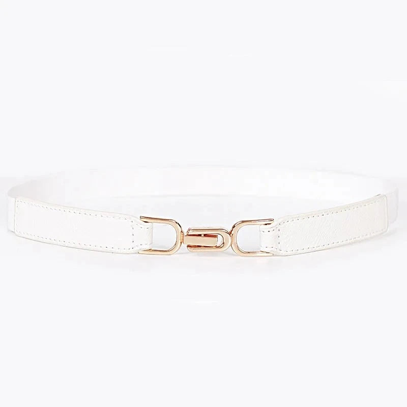 Women's PU Buckle Closure Solid Pattern Trendy Elastic Waist Belts