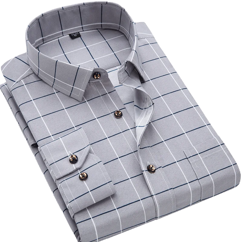 Men's Polyester Fiber Turndown Collar Full Sleeves Casual Shirts