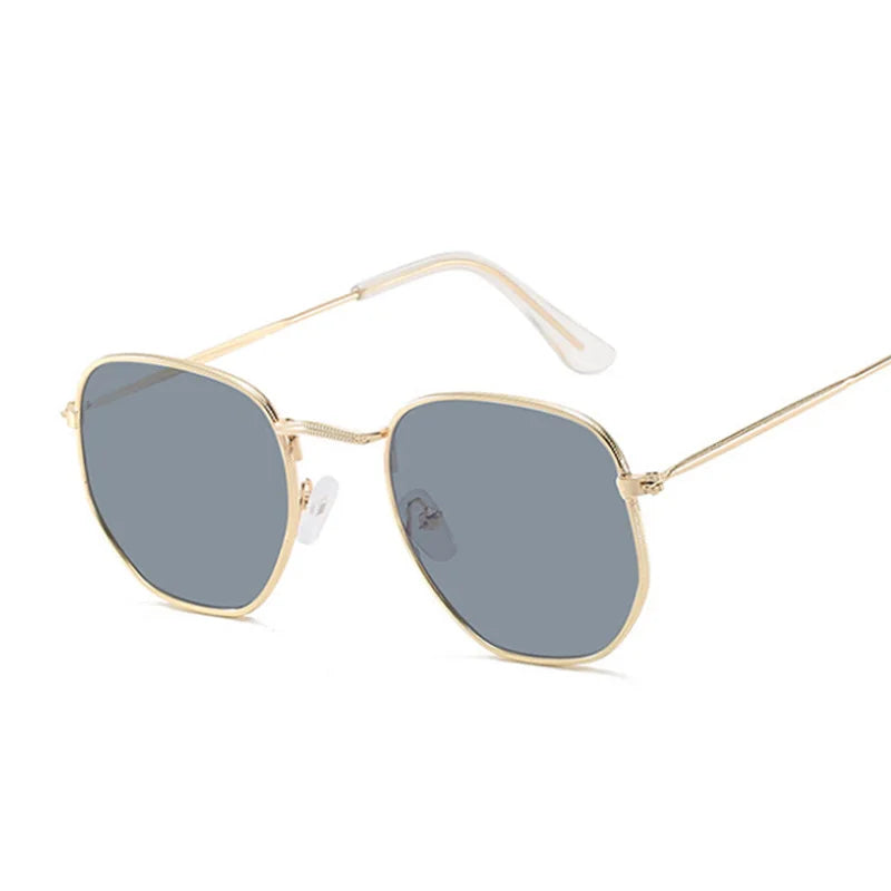 Women's Alloy Frame Polycarbonate Lens Square Shape Sunglasses