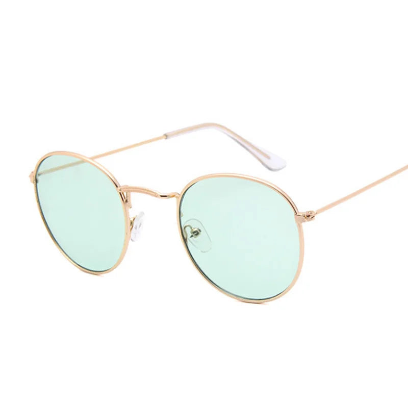 Women's Alloy Frame Acrylic Lens Oval Shaped Classic Sunglasses