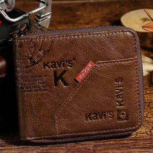 Men's Genuine Leather Hasp Closure Letter Pattern Trendy Wallets