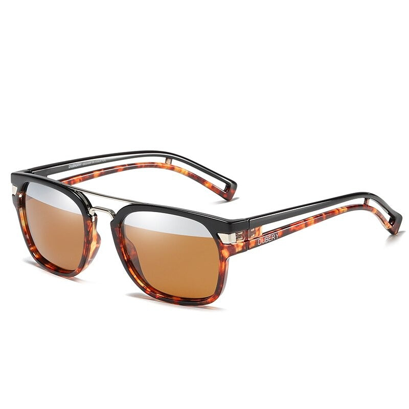 Men's Plastic Frame Polarized Square Shaped Vintage Sunglasses