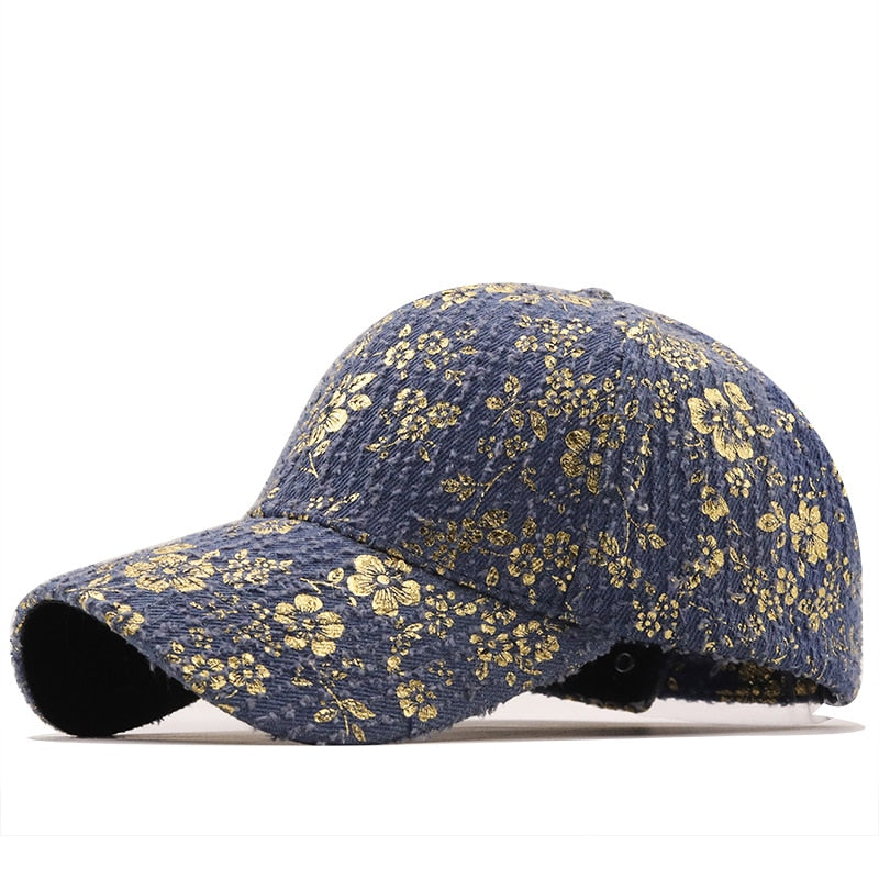 Women's Cotton Floral Pattern Casual Wear Baseball Snapback Caps