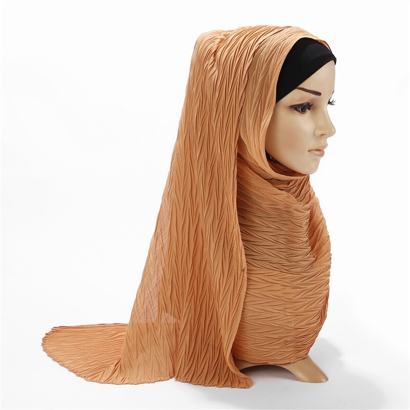 Women's Arabian Polyester Quick-Dry Solid Pattern Casual Hijabs